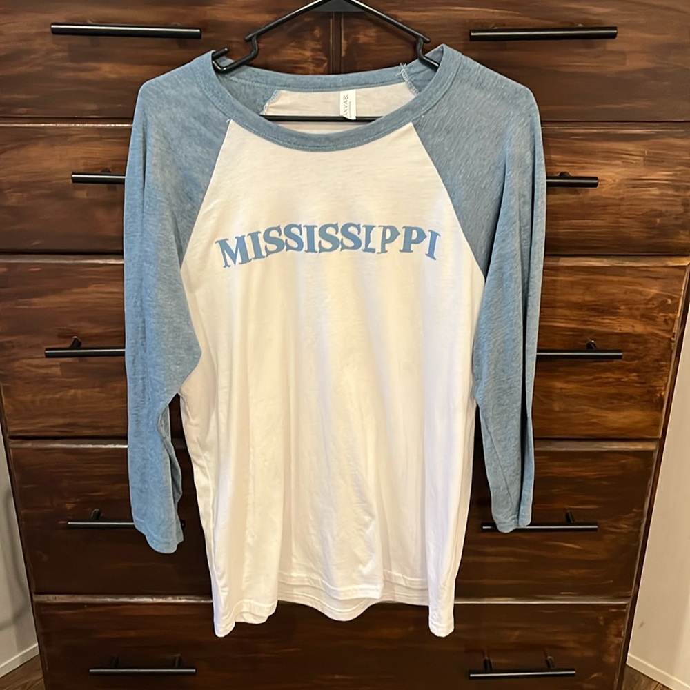 3 quarter length sleeve Mississippi shirt